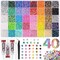 40000Pcs 40 Colors Jelly Rhinestones for Bedazzling, 3mm Multicolor Resin Flatback Gems for Diamond Art, Bedazzler Kit with 3Pcs 10ml B7000 Jewelry Glue for Bedazzle Thing Crafting Book Nail Art